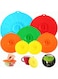 Excefore 7 Pack Silicone Lids, Microwave Splatter Cover, 5 Sizes Reusable Heat Resistant Food Suction Lids fits Cups, Bowls, Plates, Pots, Pans, Skillets, Stove Top, Oven, Fridge, BPA Free