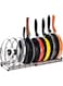 PRITZKER Pot Rack Organizer, Expandable Pots and Pans Organizer for Cabinet, Pot Lid Organizer Holder Rack for Kitchen Counter and Cabinet Bakeware Organizer