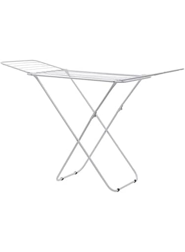Beauenty Indoor/Outdoor Clothes Drying Rack, Stainless Steel Folding Cloth Dryer, Household Dry Rack, for Clothing, Towels, Bed Linen, Socks, Scarves,Lightweight, Stabile - White (White 120cm)
