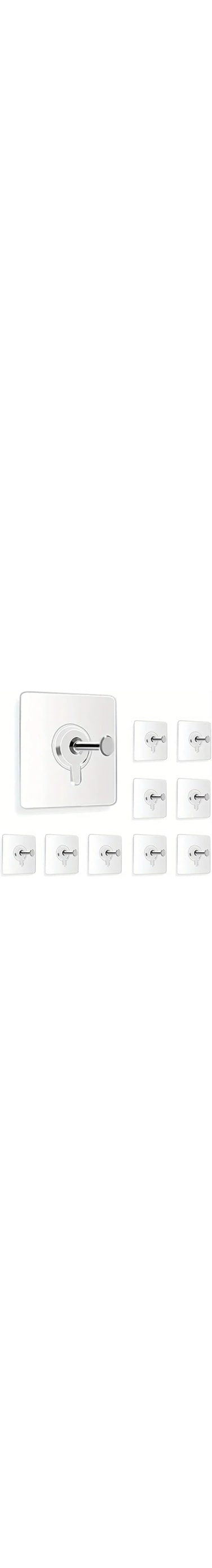 10 Pcs Plastic Self-Adhesive Wall Hooks-Heavy-Duty 5.9kG MAX-No Drill Picture Hangers For Home &amp; Office Decore,Easy Wall Decor Hooks