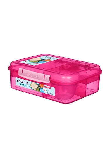 Sistema Bento Lunch Box 1.65L, Meal Container - Leak-proof - Portable - BPA-free Pink