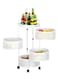 4 Tier Round Rotating Multi-Layer Kitchen Storage Shelf White