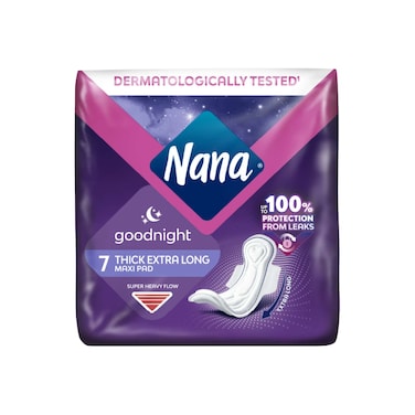 Nana Night Maxi Sanitary Pads with Wings Extra Long and Thick 7 Pads