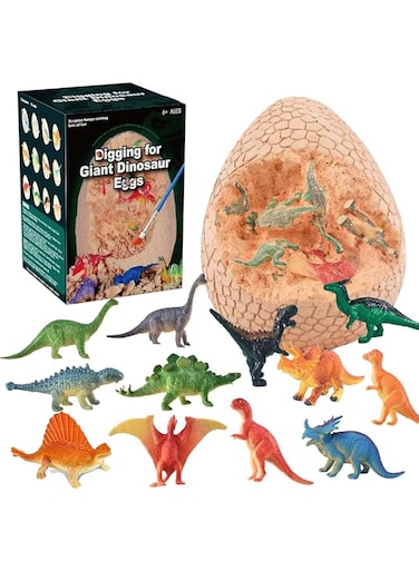 Moonmen Jumbo Dinosaur Eggs Toys, Dig Up Dinosaur Fossil Egg Contains 12 Unique Dinosaurs, Dino STEM Education Toys for 3 4 5 6 7 8 Year Old Boys and Girls Toddlers Kids