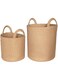 FCG Home - Jute Rope Basket - Set of 2 - Woven Rope Basket with Handles for Storage of Laundry, Toys, Baby, Blanket, Clothes, Plants (Jute)