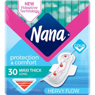 Nana Maxi Thick Long Sanitary Pads with Wings 9 Pads