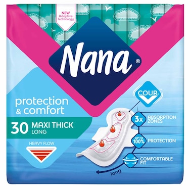 نانا ماكسي فوط صحية طويلة سميكة بأجنحة 9 فوط