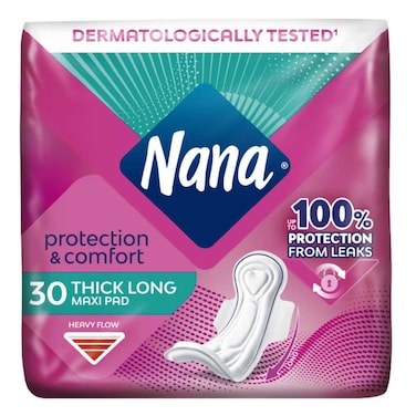 Nana Maxi Super Wings Sanitary Pads, Heavy Flow, 30 Pads