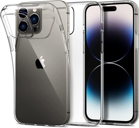 Muzz Crystal Clear Case for iPhone 14 Pro Max, Silicone, TPU Material, Ultra Thin, Transparent (iPhone 14 Pro Max)