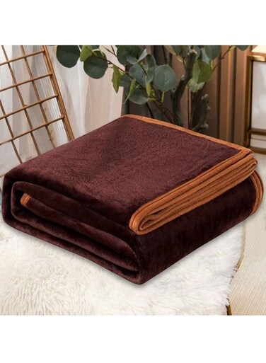 Plain Velvet Blanket for Air Conditioning and Winter Bliss - Ideal for Home, Travel, and More (200x230cm)