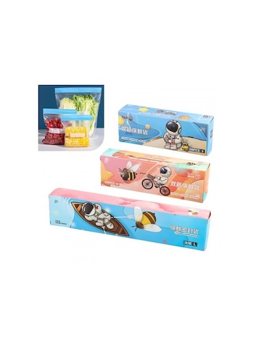 Reusable Food Storage Bags Set, Leakproof Ziplock Bags in 3 Sizes for Freezer, BPA-Free Thick PE Material