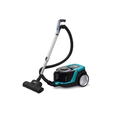 Bagless Vacuum Cleaner &ndash; 2500W, Remote Handle, LED Display, Auto Cord Rewind, Black/Turquoise