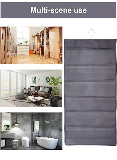 Underwear and underwear storage hanging bag, household wall mounted sock storage bag, wardrobe underwear and bra double-sided storage hanging bag (2 pieces)