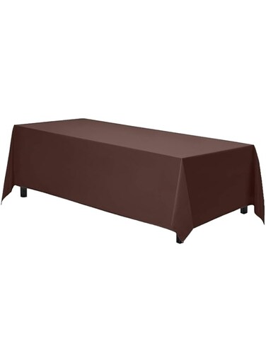 Gee Di Moda Rectangle Tablecloth - 70 x 120 Inch   Chocolate Rectangular Table Cloth in Washable Polyester   Great for Buffet Table, Parties, Holiday Dinner, Wedding &amp; Baby Shower