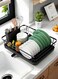 Dish Drying Rack,Space Saving Dish Rack, Dish Racks for Kitchen Counter, Stainless Steel Kitchen Drying Rack with a Cutlery Holder, 12.7''W x 16.7''L, Black