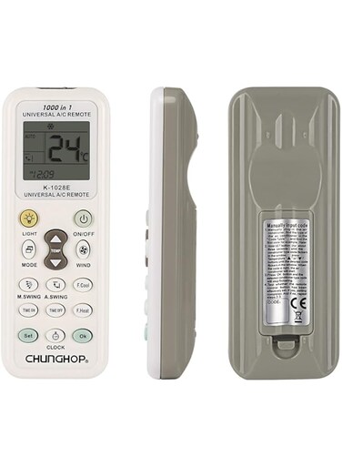 CHUNGHOP K-1028E Universal A/C Air Conditioner Remote Control for LG Gree Midea Toshiba Haier Daikin Hitachi Sharp Panasonic Samsung Sanyo Hisense Fujitsu Whirlpool Bosch and More Than 1000 Brands