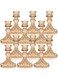 DARJEN Candlestick Holders Set, 4" H Taper Candle Holders Bulk, 12Pcs Glass Candle Holders for Wedding, Festival, Party &amp; Windowsill Decor, Amber