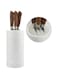 ROSHS Universal Freedom Knife Storage Stand, Multi-Functional Knife Block Holder, PP Resin Round Knife Holder, Unique Design Slot to Protect Blades Detachable for Easy Cleaning (White Snowflake Dots)