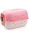 UBP Dog Crate，Dog Kennel with Single Door，Pet Carrier &amp; Crate with Footprint Cutout, Dog Travel Crate with Safety Side Clip Structure，for Small Dog Breeds，Ventilation (Pink)