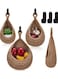 Wall Basket Teardrop Hanging Baskets Onion Basket Coat Bohemian Storage Fruit Wall Hooks for Kitchen Wall Home Restaurant Storage Vegetable, 3 Sizes