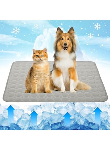 Pet Self Cooling Mat for Kennels, Crates (L Size, 75x55cm) Multi-Use, Portable and Machine Washable with Water Absorption Top and Waterproof Bottom Keep Your Pets Cool and Comfortable All Summer Long