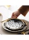 ZRZJBX Irregular Plate, Bread Plates, Porcelain Dinner Set, Dinner Set, Dessert Plates, Gold Plates With Decrative Gold Rims, Two Pieces,Black-O19.5Cm+O24.5Cm