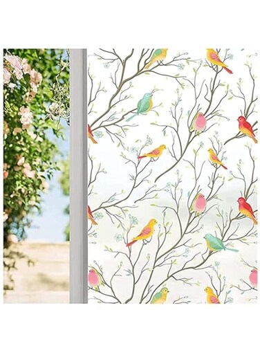 Coavas Privacy Window Film Opaque Non-Adhesive Frosted Bird Window Film Decorative Static Cling Film Bird Window Stickers for GF-WF-75-2WB Home Office 17.7In. by 78.7In. (45 x 200Cm),White