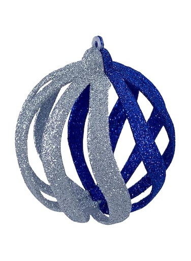 Smiffys Christmas Designer Baubles Silver/Blue 6cm 6Pcs/Box