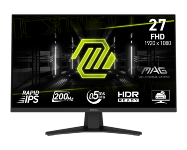 MSI MAG 244F Gaming Monitor, 23.8" Rapid IPS Display, FHD Resolution, 200Hz Refresh Rate, 0.5ms (GtG) Response Time, AMD FreeSync Premium Technology, 1.07B Display Color, Black