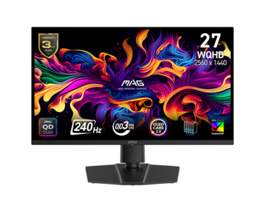MSI MAG-271QP-QD-OLED-X24 26.5-Inch OLED Monitor, - 2560 x 1440 Resolution, 4-Sided Frameless, 240 Hz Refresh Rate, Eye-Friendly Screen, Adaptive Sync-Technology, Black