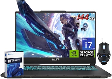 MSI Cyborg 15 Gaming Laptop, GeForce RTX 4050, 15.6" IPS FHD (1920x1080) 144Hz, Intel 13th Gen 10-Core i7-13620H, 16 GB DDR5, 1 TB SSD, Backlit Keyboard, Wi-Fi 6, Webcam, Windows 11 Pro