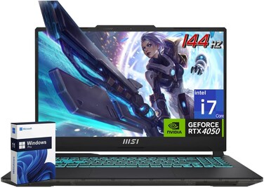 MSI Cyborg 15 Gaming Laptop, GeForce RTX 4050, 15.6" IPS FHD (1920x1080) 144Hz, Intel 13th Gen 10-Core i7-13620H, 32 GB DDR5, 2 TB SSD, Backlit Keyboard, Wi-Fi 6, Webcam, Windows 11 Pro
