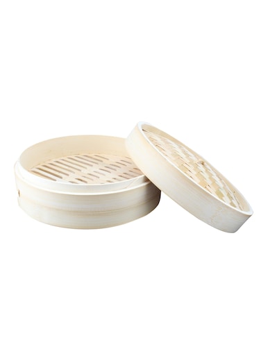 Art 15cm Bamboo Steamer, 1-Tier Organic Handmade Bamboo Steam Basket with Lid