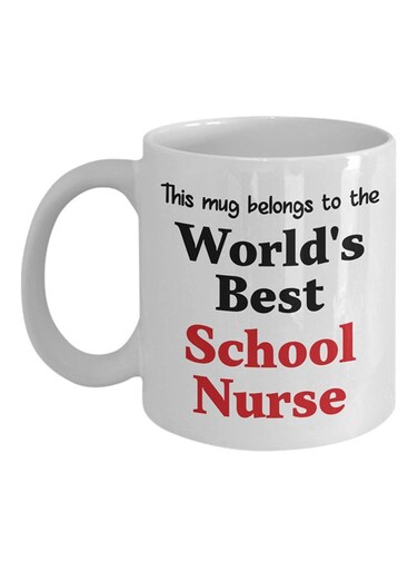 World's Best School Nurse Printed Coffee Mug White