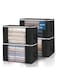 Large Storage Bags, 4 Pack Clothes Storage Bins Foldable Closet Organizers Storage Containers with Durable Handles Thick Fabric for Blanket Comforter Clothing Bedding 90L (Black)