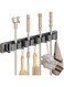 Adjustable Broom Holder Wall Mount Mop Hanger 4 Racks 5 Hooks, Removable Brooms and Mops Organizer Storage Clips Rack for Laundry Garage Kitchen Bathroom Garden Tools (Grey 4R5H)