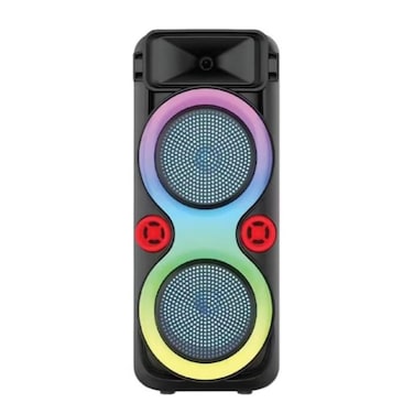 20W BT Portable Party Speaker with Wireless Mic, Remote, and RGB Lighting

