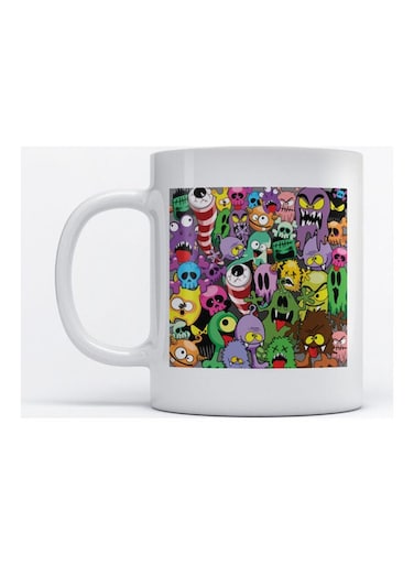 Mug Little Monster for Coffee and Tea White