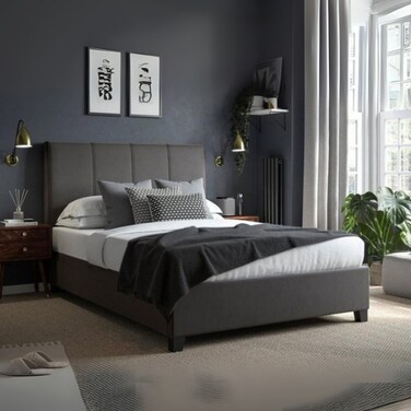 Cloud Nine Upholstered Queen Size Bed (160 X 200 CM) Black Color