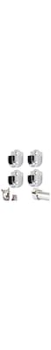 EETU 4Pcs Closet Rod End Support,19mm Dia Stainless Steel Heavy Duty Closet Pole Sockets,Zinc Alloy Flange Rod Holder,Easy Installation Or Quick Removal Shower Curtain Hanging Tube Rod Bracket