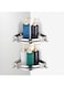 JEWJIO Corner Shower Caddy - 2-Pack No Drill Adhesive and Drilling Installation - Durable 304 Stainless Steel Bathroom Shelves for Shower and Kitchen