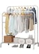 Clothes Rack Multifunctional Clothes Coat Shelf Home Bedroom Storage Organizer Double Metal Stand