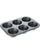 Home Maker Cup Jumbo Muffin Pan 6-Pieces, Black