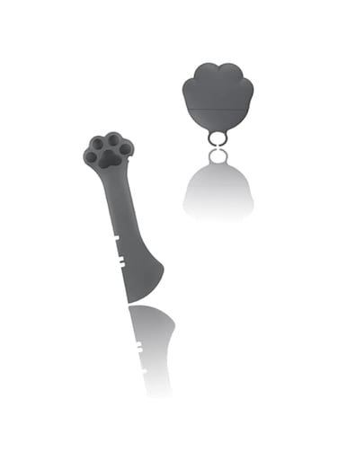 Sweet seven 2-in-1 Pet Food Can Spoon: Universal Silicone Can Covers, and Can Opener for Easy Pet Feeding and Wet Food Storage - Black