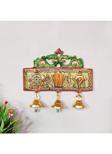 KridayKraft Tirupati Door Hanging Shankh Chakra Namah Latkan Meenkari Decorative for Home,Office &amp; Room,Also Gift for House Warming