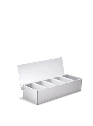 Stainless Steel Condiment Dispenser with Compartments seasoning box stainless steel seasoning box set kitchen supplies (Size : 5)