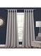 Lush Decor, Light Gray Insulated Knotted Tab Top Blackout Window Curtain Panel Pair, 95" x 52