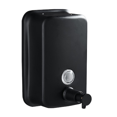 304 Stainless Steel Bathroom Soap Dispenser Simple Hotel Home Wall Mounted Manual Shower Fluid Bottle - 1000ml Black