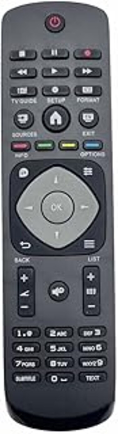 JZK TV Remote Control Replacement for Philips 398GR8BD1NEPHH, 24PFT4109/12, HOF13L798GPD5, 32PFK4309/12, 32PHH4109/88, 32PHK4309/12, 32PHT4309/12, 47PFT4309 9/12. 109, 90 cm 9659E+11, 32PFH4109/88