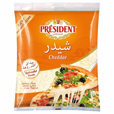 President Shredded Cheddar Cheese, 200g